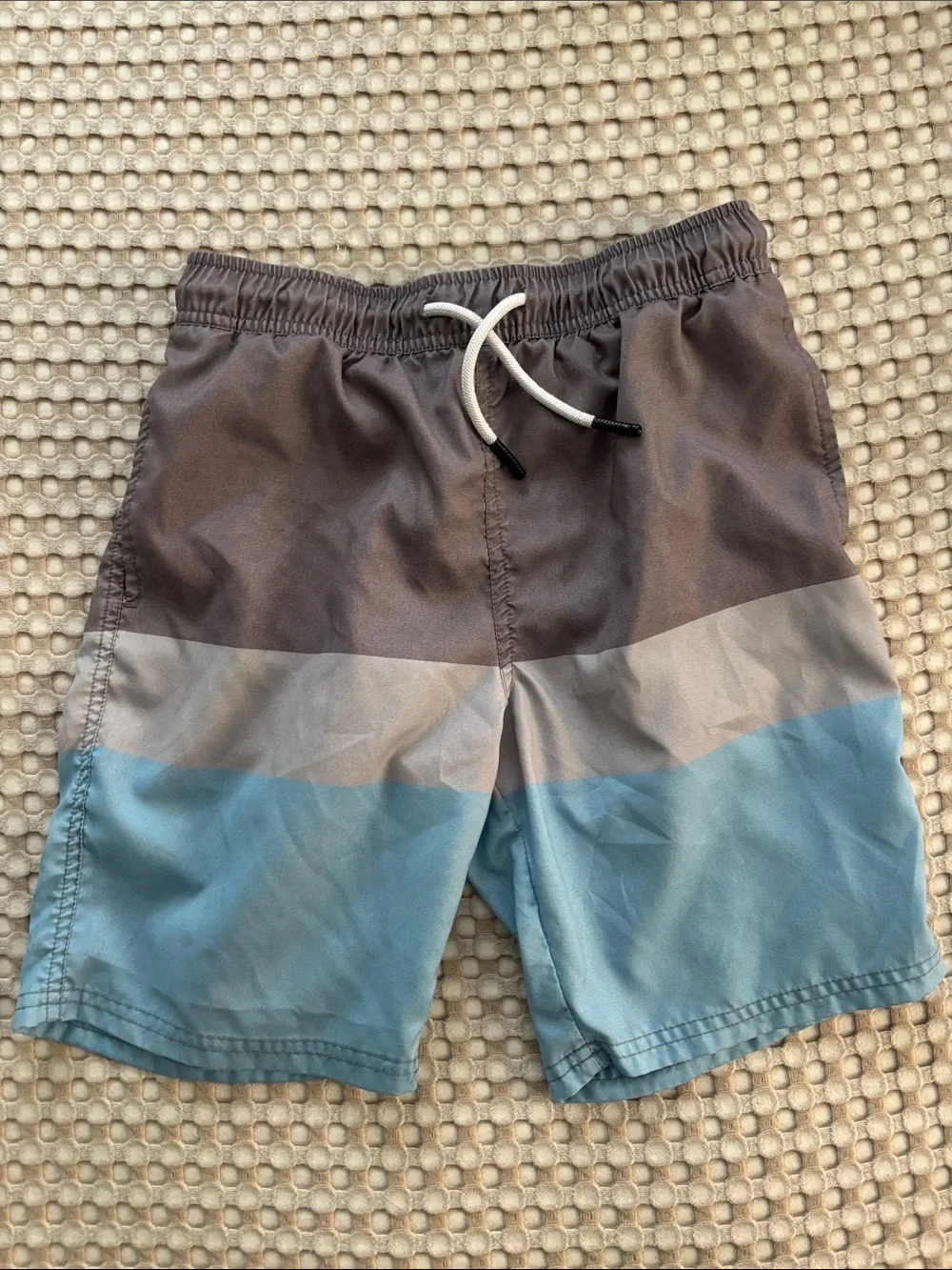Light Mint Green Swim Shorts with Charcoal Gray Swim Trunks